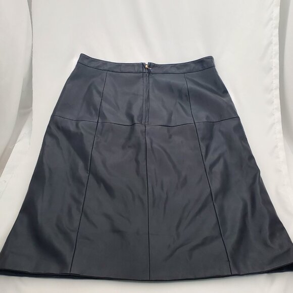 Liz Claiborne Career Faux Leather A-Line Skirt with Gold Accents - 14 - Picture 3 of 6